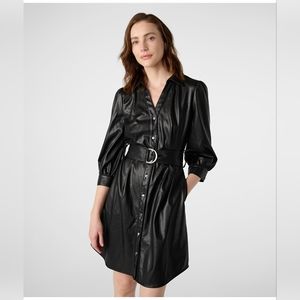 NWT Karl Lagerfeld Faux Leather Shirt Dress